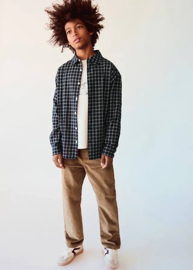 Mango corduroy casual broek bruin