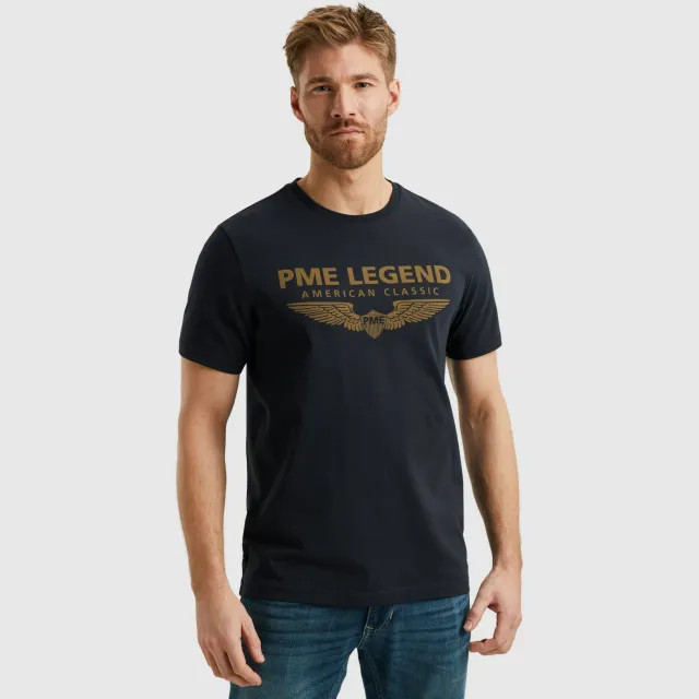 PME Legend regular T-shirt zwart blauw
