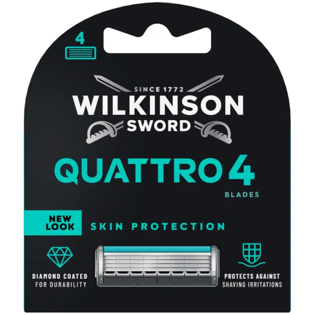 Wilkinson 1+1 gratis: Wilkinson Scheermesjes Quattro Titanium Sensitive 4 stuks