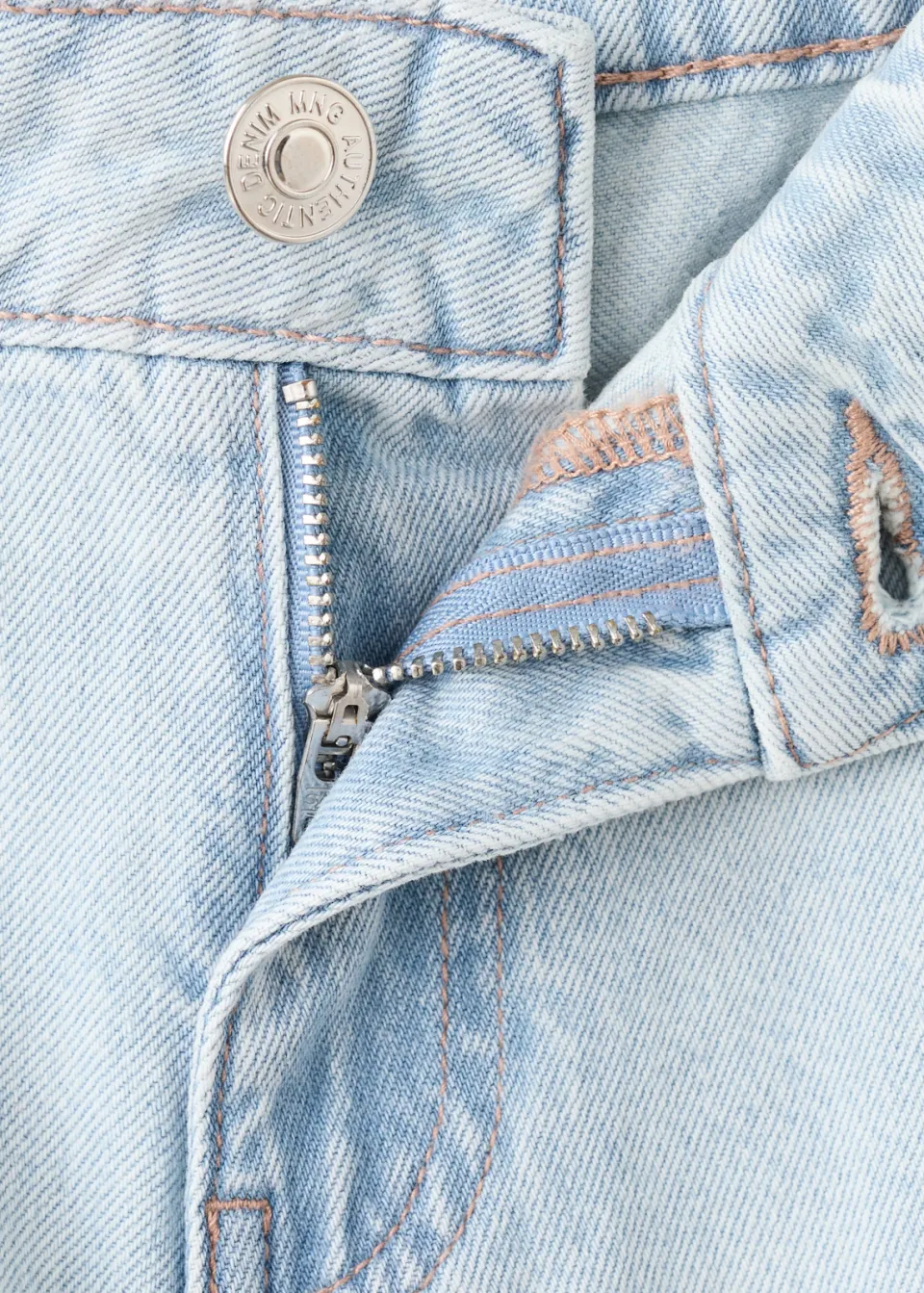 Mango Teen low waist jeansshort lichtblauw light blue denim, foto 8