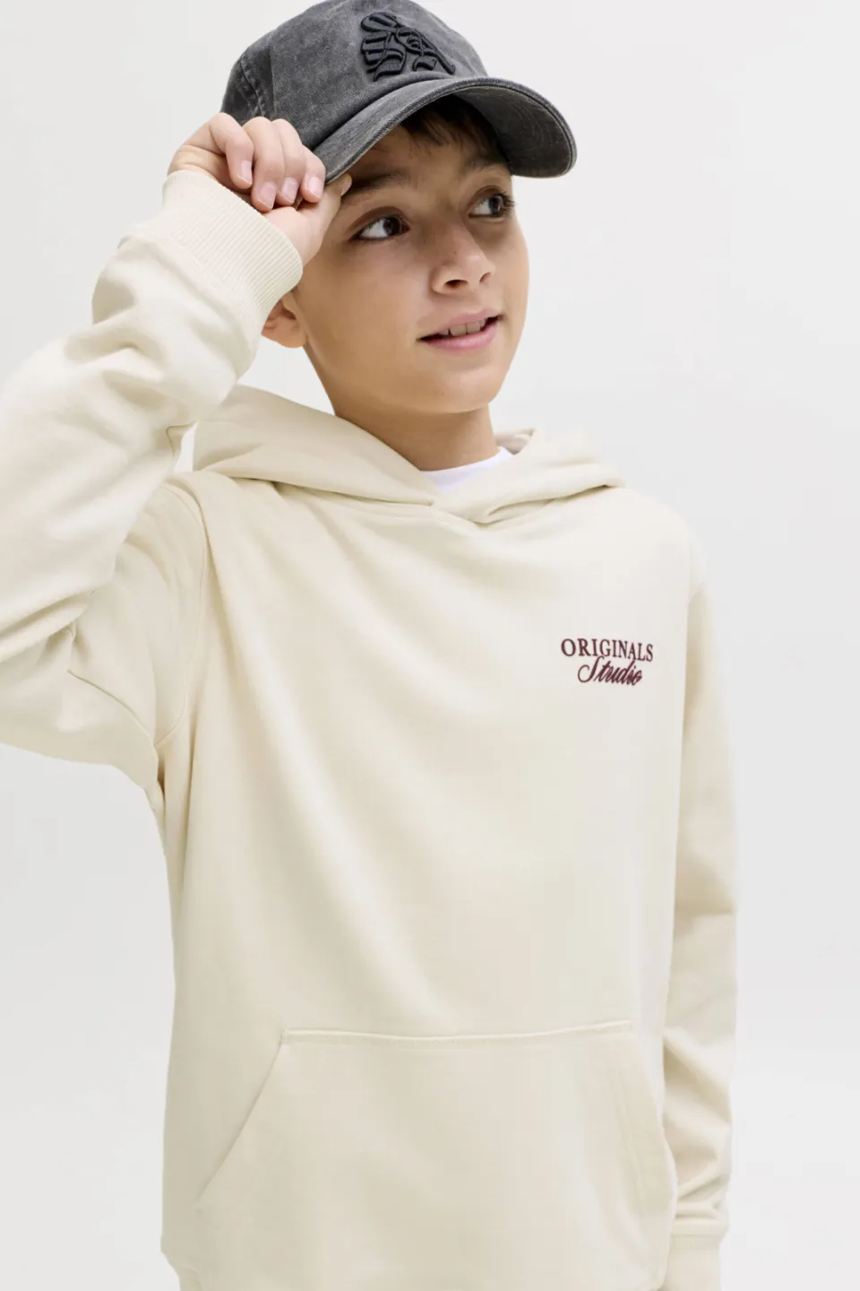 Jack & Jones JUNIOR hoodie met backprint ecru, foto 5