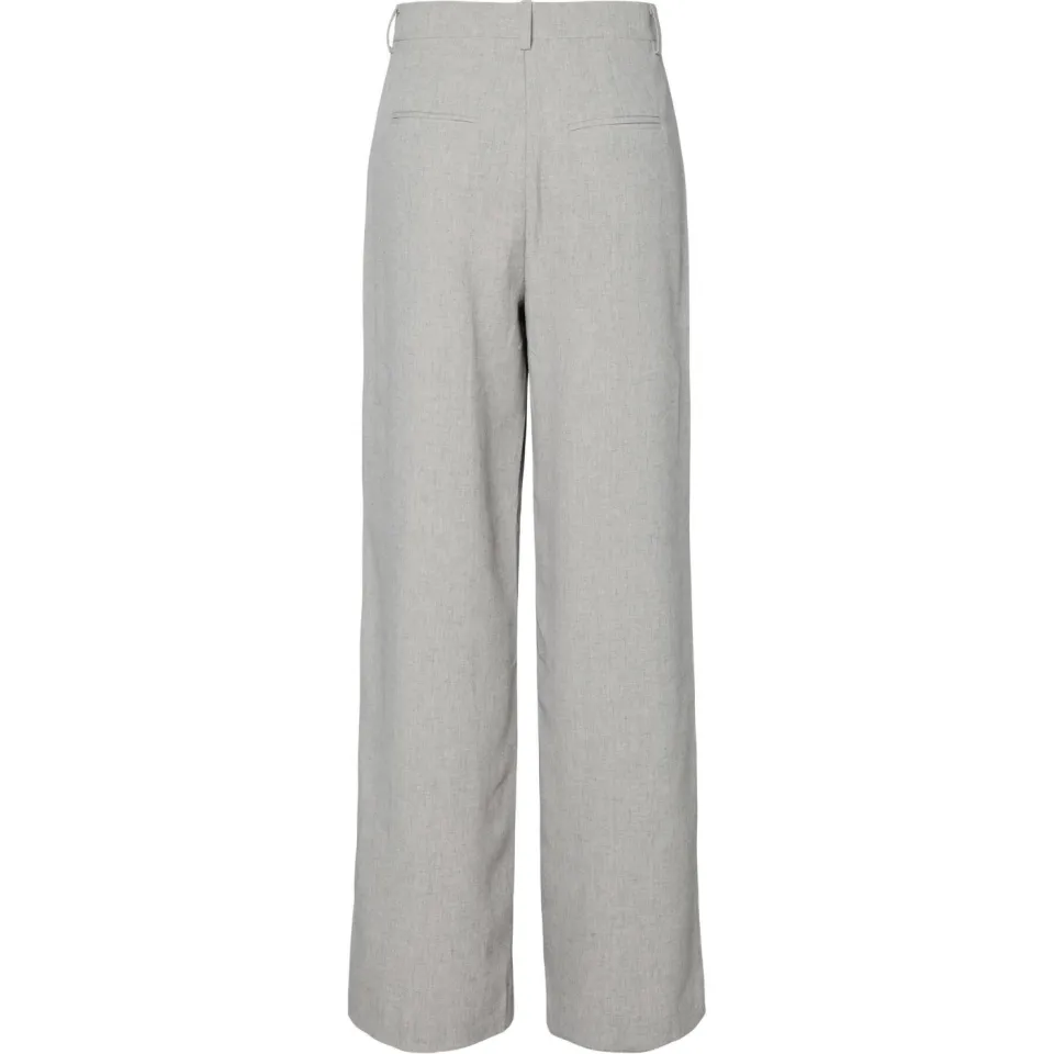 Yas wide leg regular waist casual broek lichtgrijs, foto 2