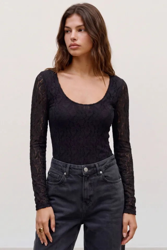Vero Moda kanten top - zwart, foto 3