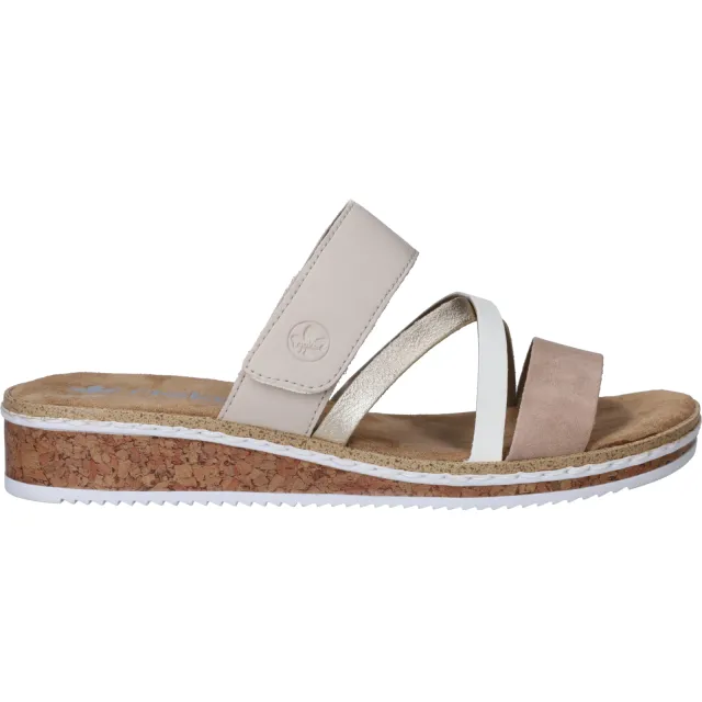 Rieker open teen slippers beige