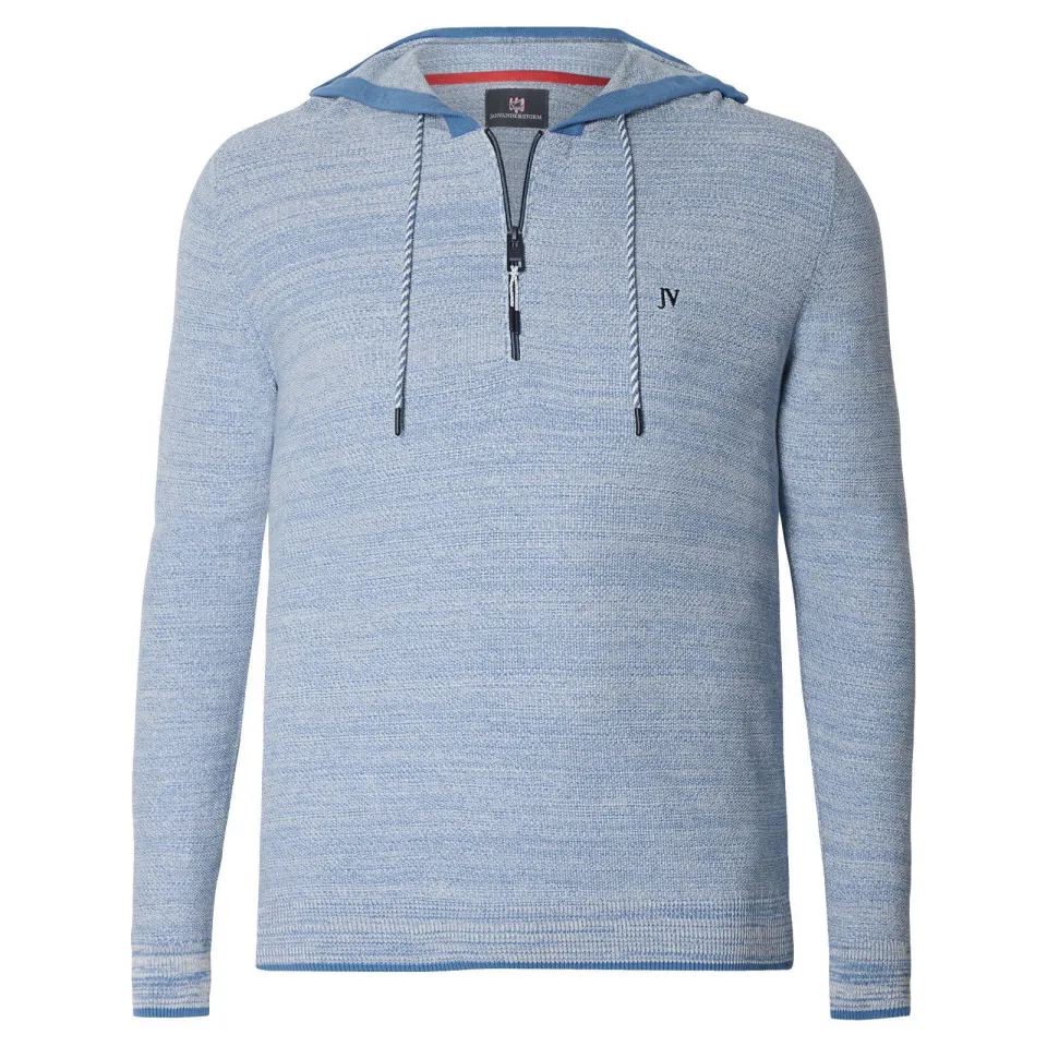 Jan Vanderstorm +FIT Collectie hoodie gebreid Plus Size TORGILS blauw, foto 2