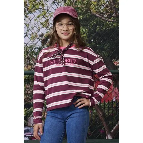 Z8 Diana longsleeve donkerrood donkerrood/wit/roze, foto 5