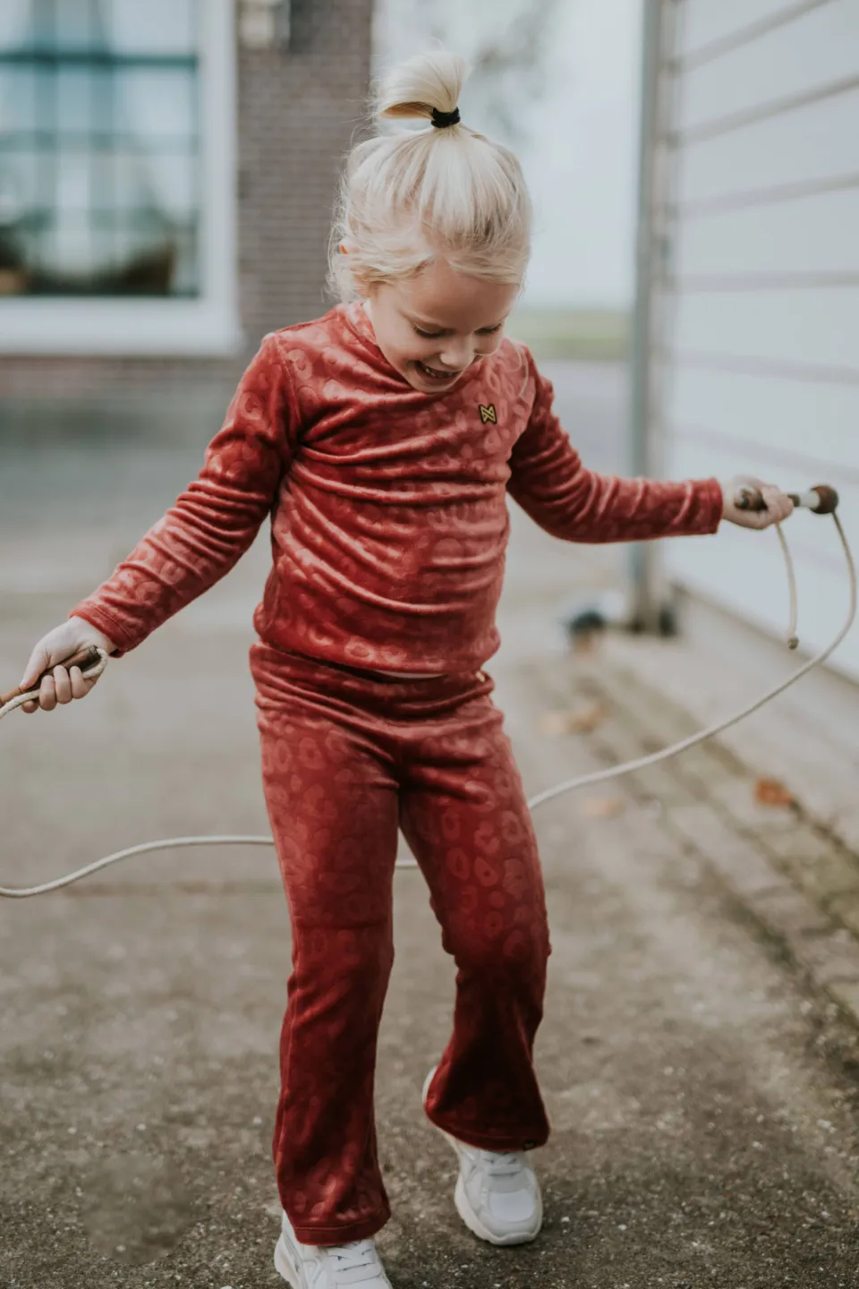 Koko Noko fluwelen flared broek rood