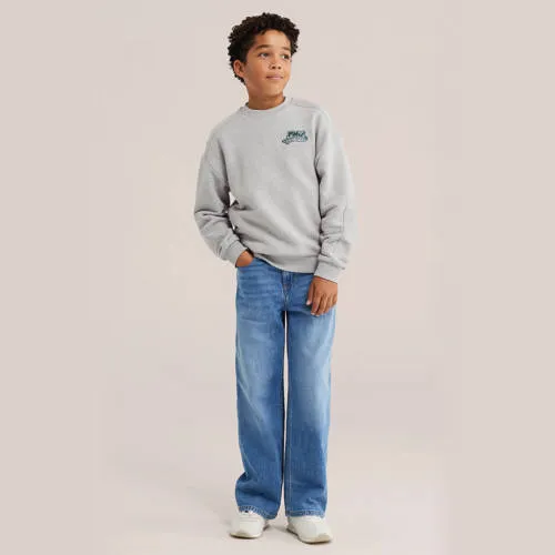 WE Fashion sweater met patches - lichtgrijs, foto 3
