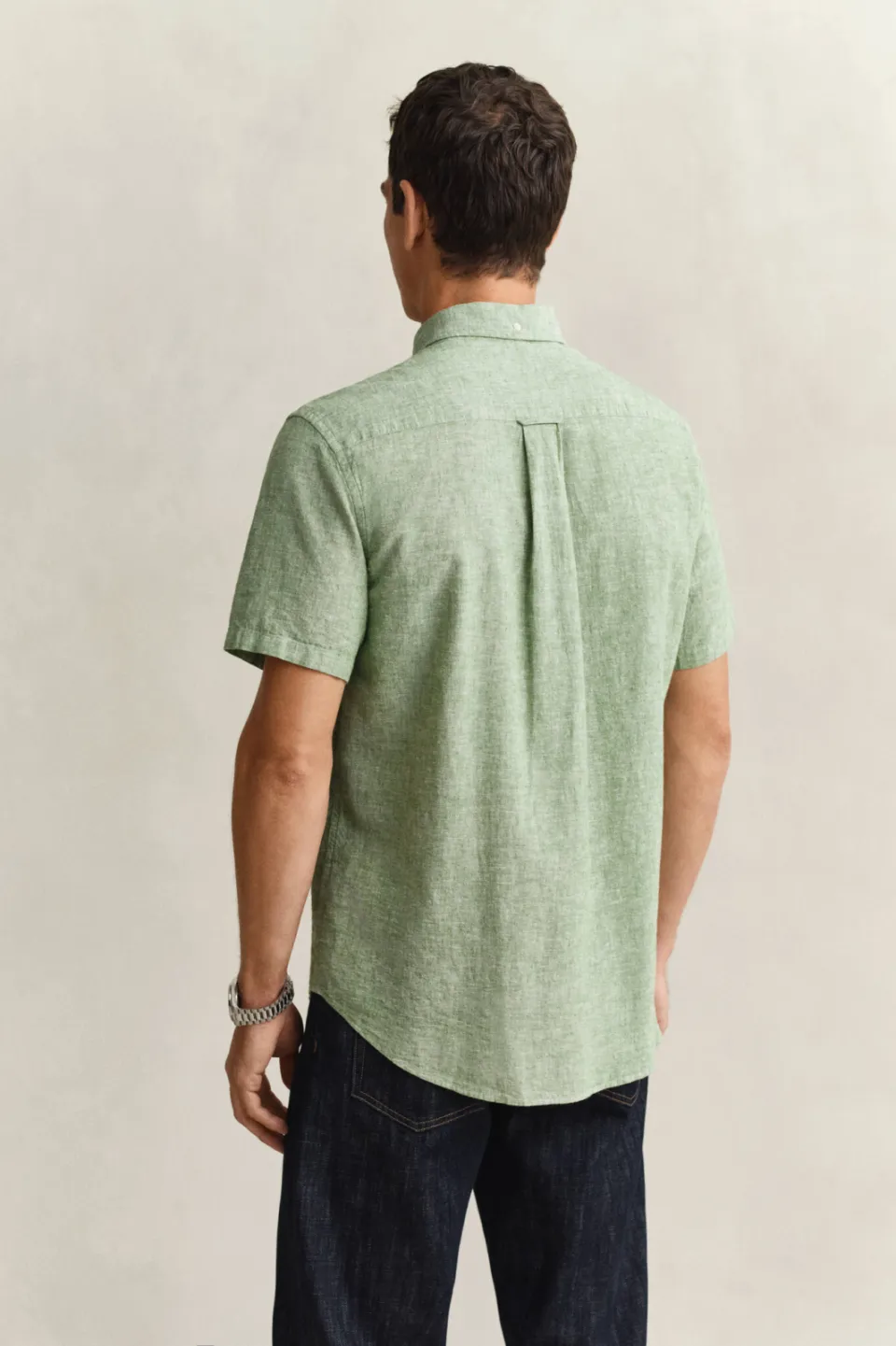 Gant regular casual overhemd met linnen groen, foto 5