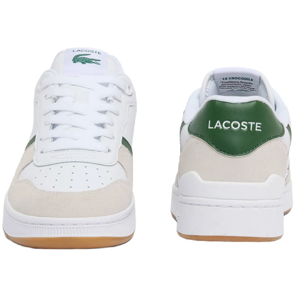 Lacoste T-Clip Set leren sneakers - wit/groen, foto 4