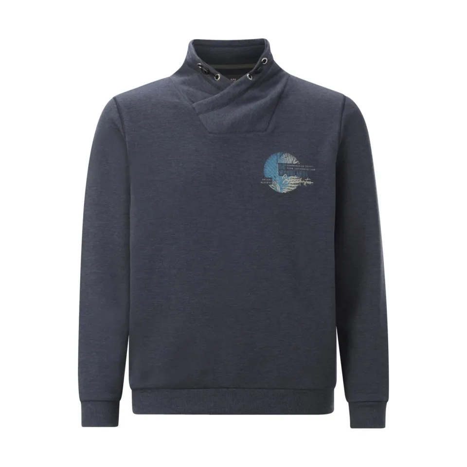Jan Vanderstorm +FIT Collectie sweater Plus Size ROLFBORG donkerblauw marine, foto 2