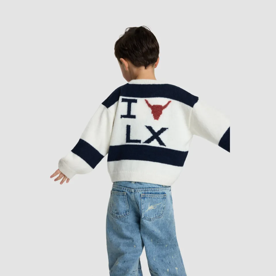 Alix The Label Alix Mini oversized gebreide trui met backprint - ecru, foto 5