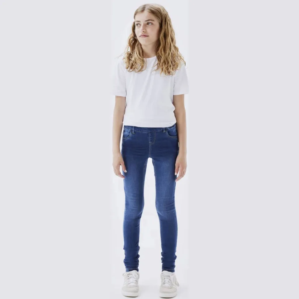 NAME IT KIDS skinny jeans NKFPOLLY dark blue denim