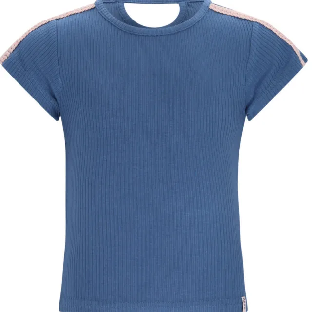 Nono T-shirt blauw ribgebreid, foto 2