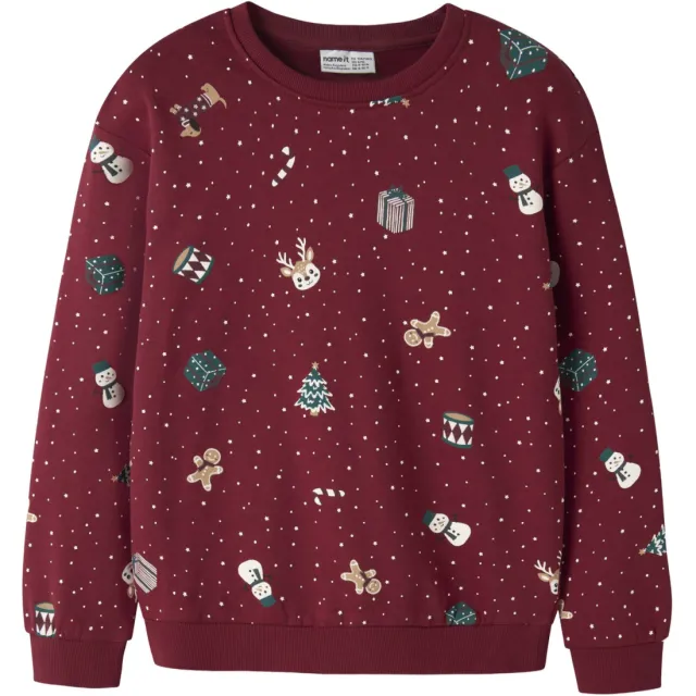 NAME IT KIDS sweater met print - rood