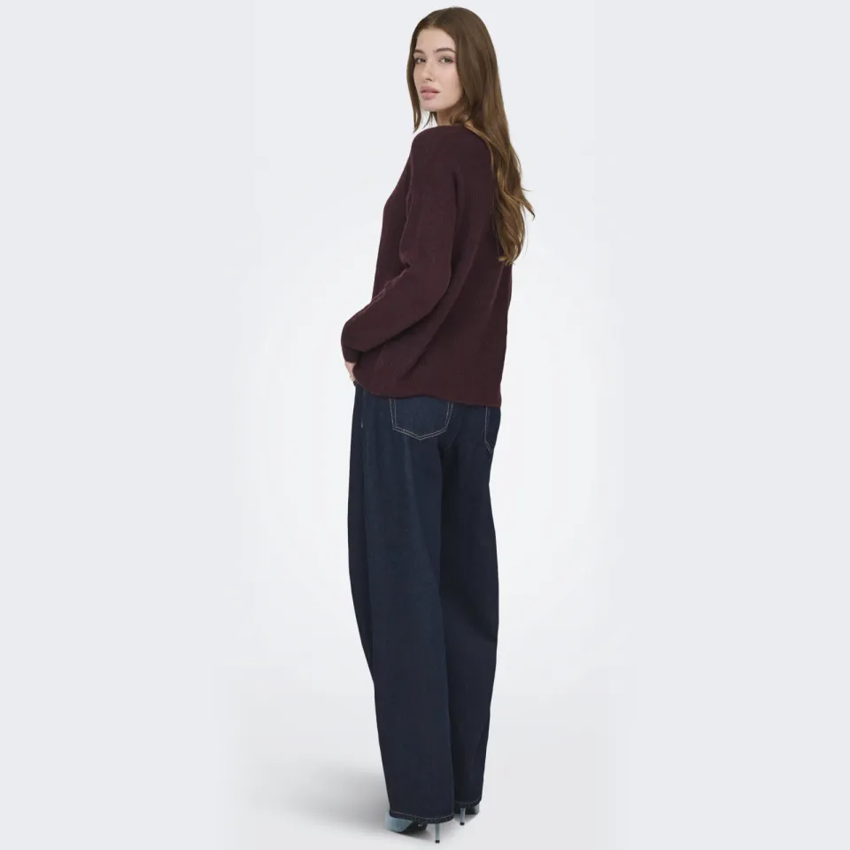 Only pullover donkerrood gebreid, foto 4