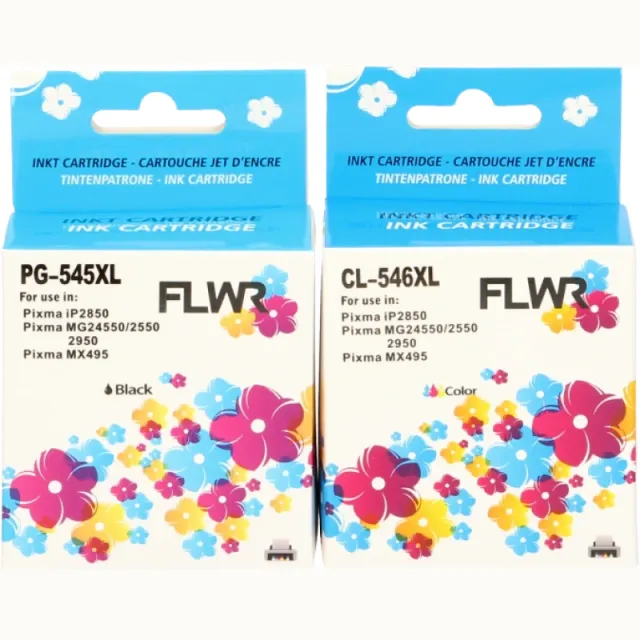 FLWR Canon PG-545XL / CL-546XL Multipack zwart en kleur (Huismerk (remanufactured))
