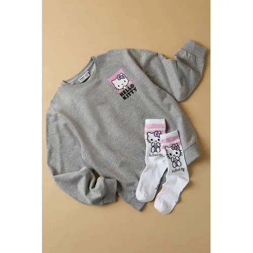 NAME IT KIDS Hello Kitty sweater met backprint - grijs, foto 4