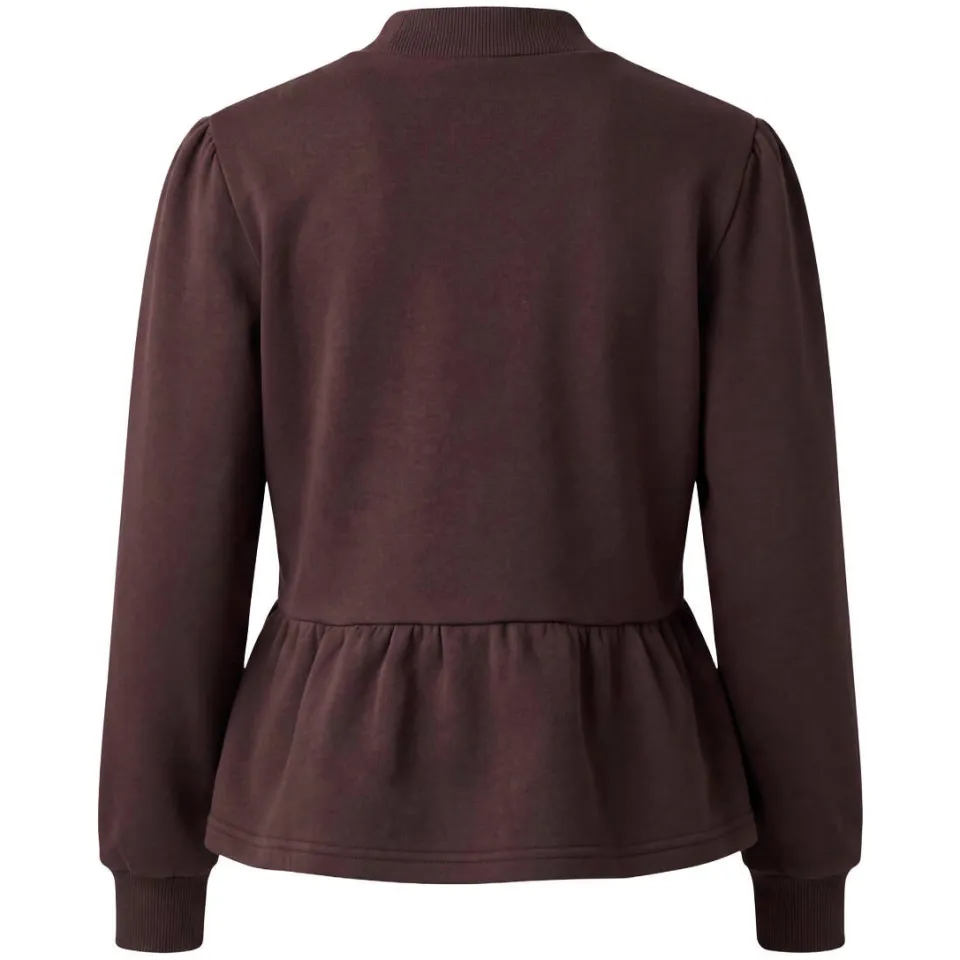 Shoeby sweater met peplum - donkerbruin, foto 3