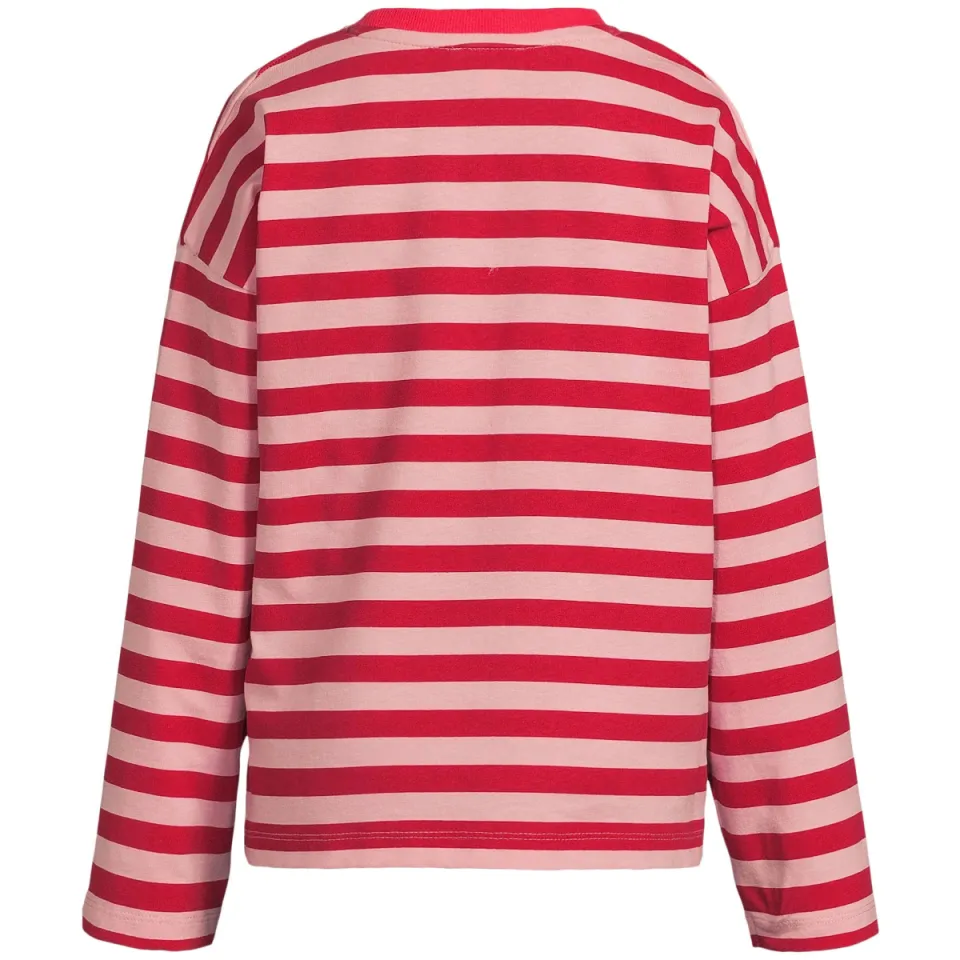 Orange Stars gestreepte longsleeve roze rood, foto 3