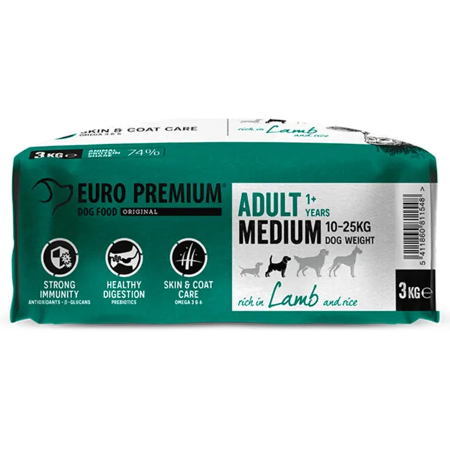 Euro-Premium Adult Medium Lam - Rijst 3 kg, foto 4