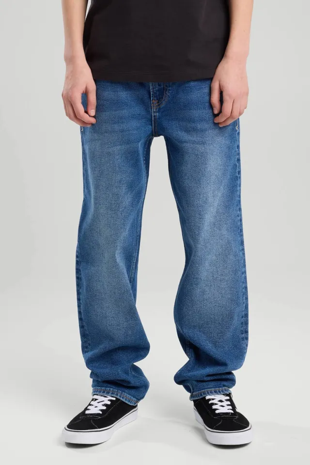America Today waist loose fit jeans dark blue denim