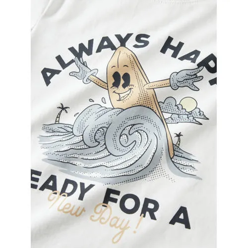 NAME IT KIDS T-shirt wit happy, foto 3