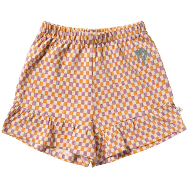 Your Wishes korte broek geruit oranje lila, foto 2