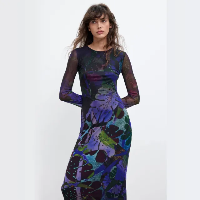 Desigual midi jurk met print meerkleurig multi, foto 2