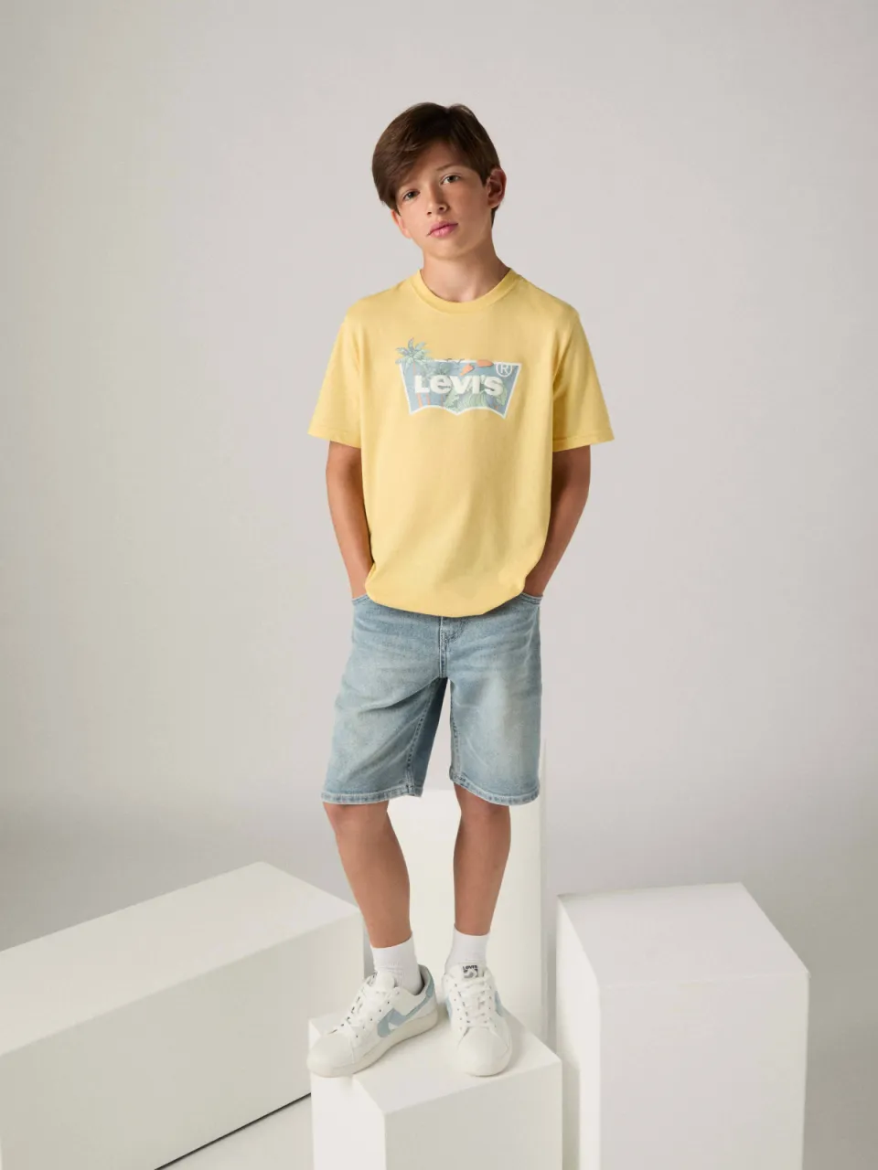 Levi's denimshort lichtblauw Light blue denim