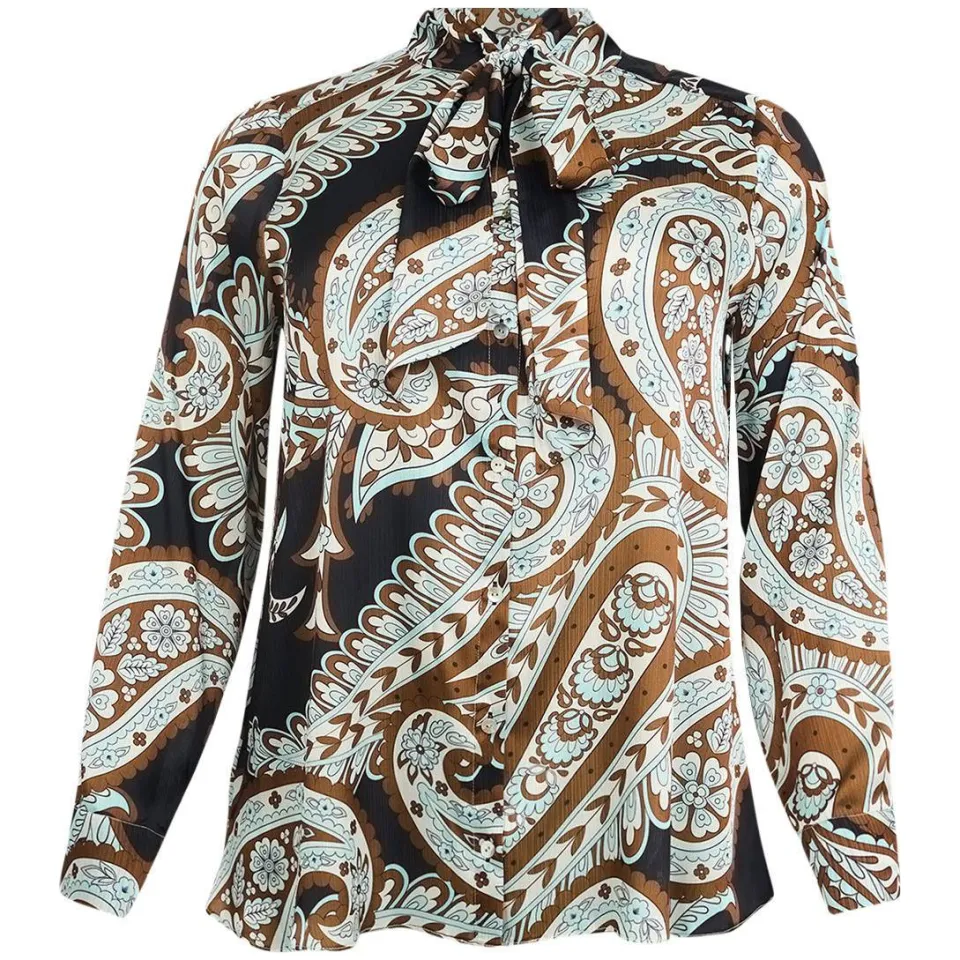 Yoek Paisley blouse blauw, foto 2
