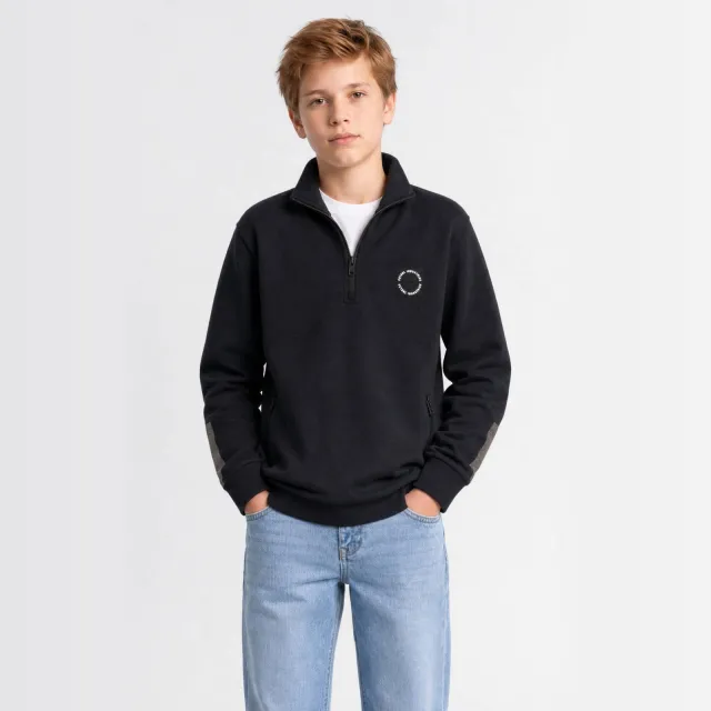 Petrol Industries sweater met print - zwart