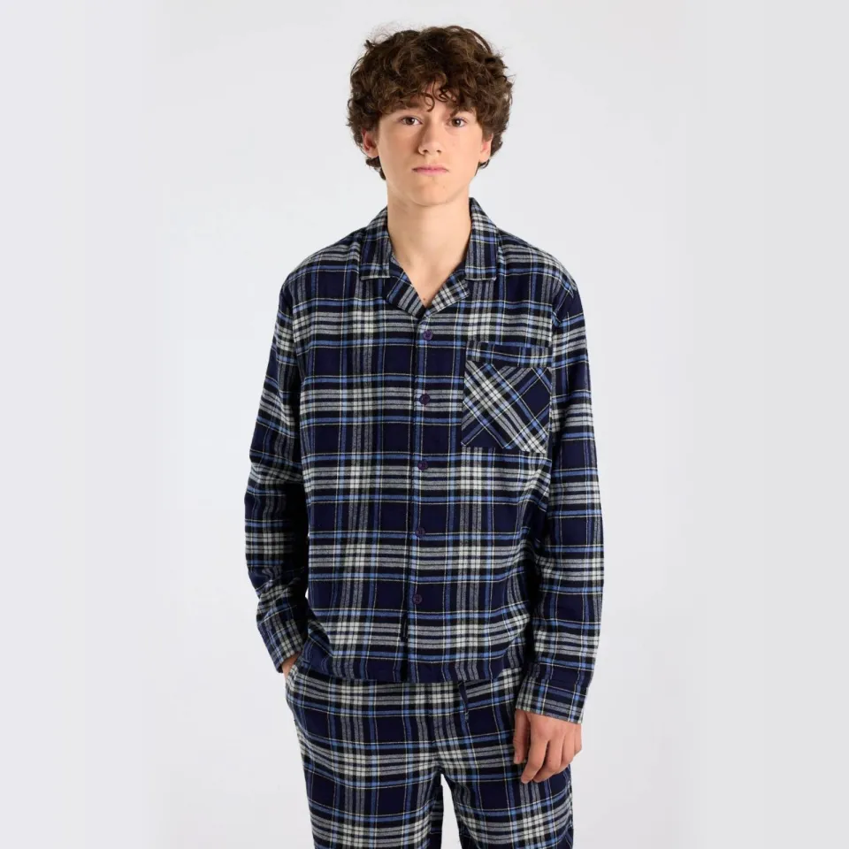 America Today geruite pyjama donkerblauw wit, foto 4