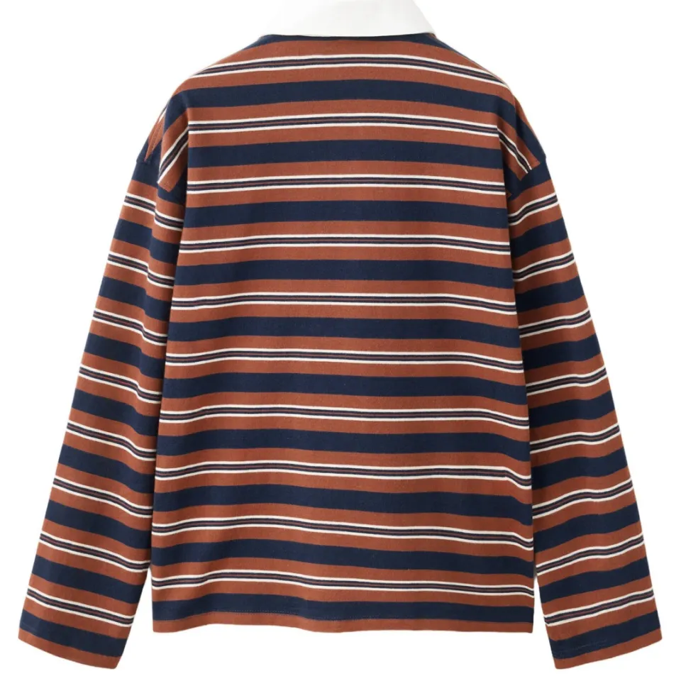 Mango Kids gestreepte polo - bruin/donkerblauw, foto 3