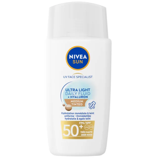 Nivea Sun Ultra Light Daily Fluid medium tinted SPF50+