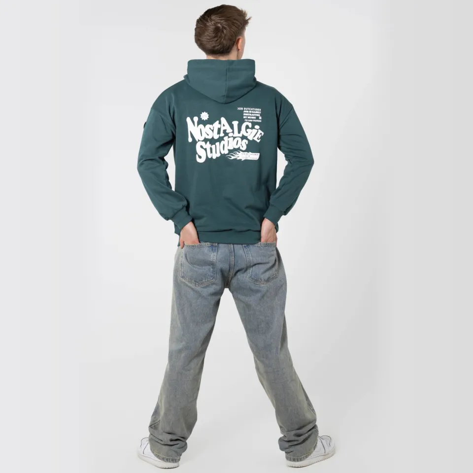 No Way Monday X Job Dutchtuber oversized hoodie met backprint - groen, foto 4