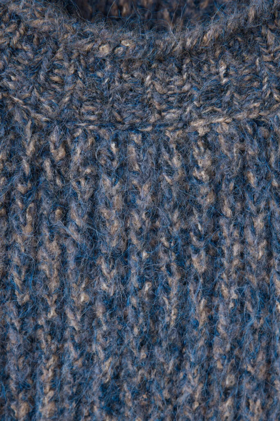 Mango TEEN gebreide gemêleerde trui met wol - blauw, foto 8