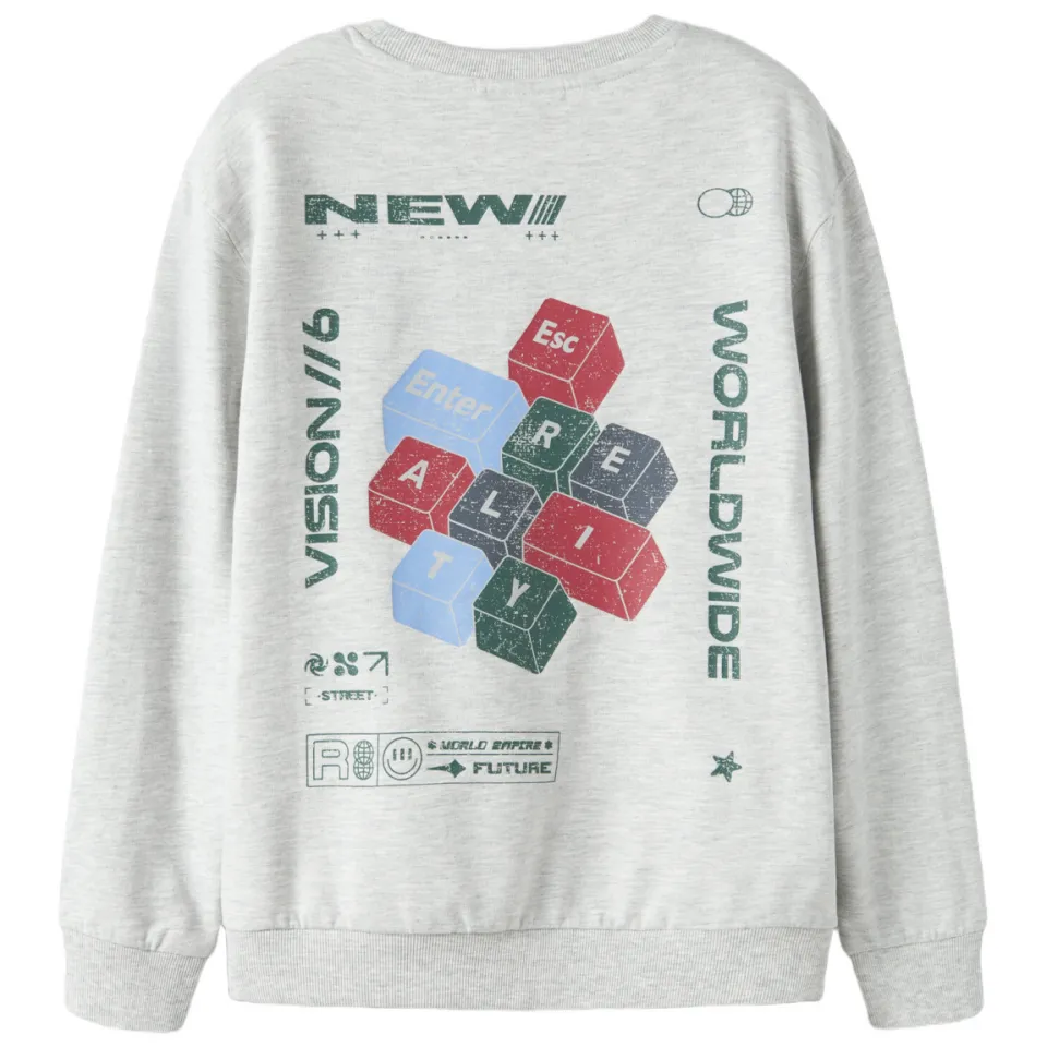 NAME IT KIDS sweater met backprint - grijs Backprint, foto 2
