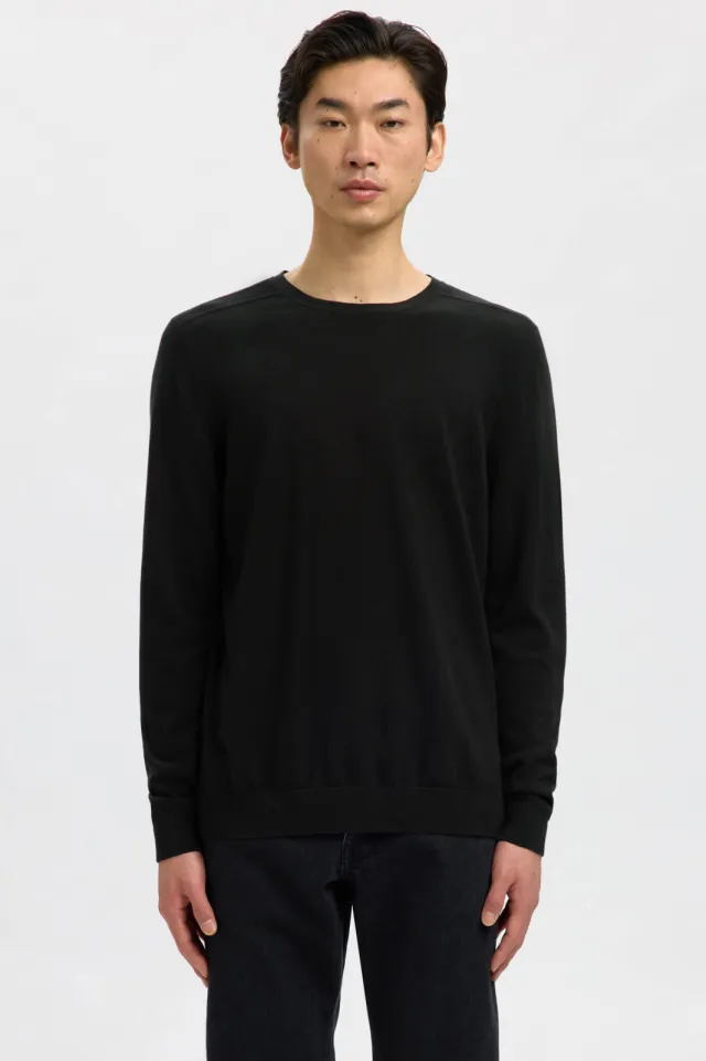 Selected pullover fijn gebreid zwart
