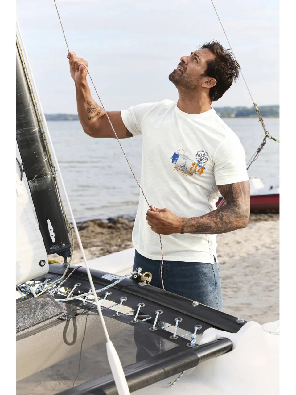 Jan Vanderstorm Tuppe T-shirt wit, foto 4