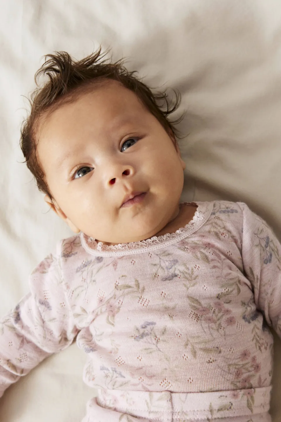 NAME IT BABY gebloemde romper met wol lila, foto 4