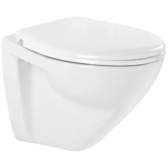 Sanindusa Wandtoilet Sanindusa Plus 6 cm Verhoogd Rimless Keramiek incl. Soft Close Zitting Wit