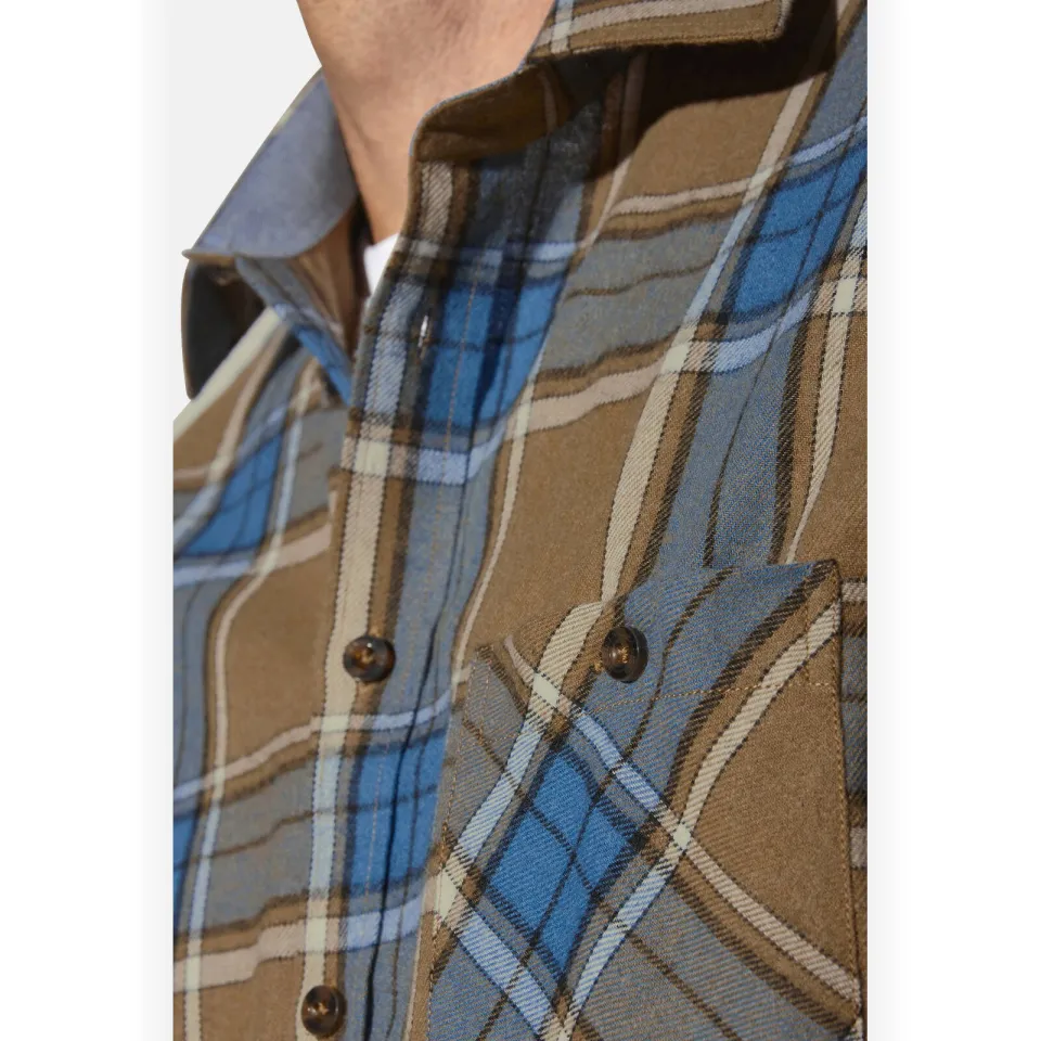 Babista flanel geruite overhemd +FIT Collectie Plus Size - koningsblauw, foto 5