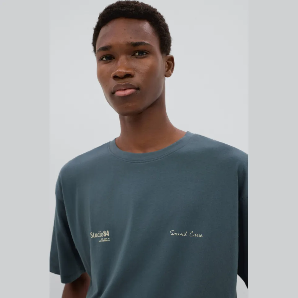 Mango TEEN T-shirt met backprint grijsblauw, foto 4
