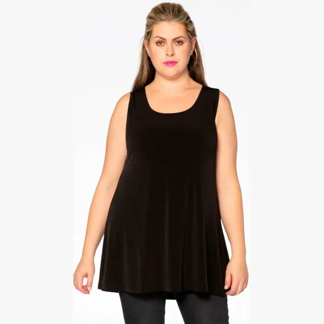 Yoek singlet van travelstof DOLCE zwart