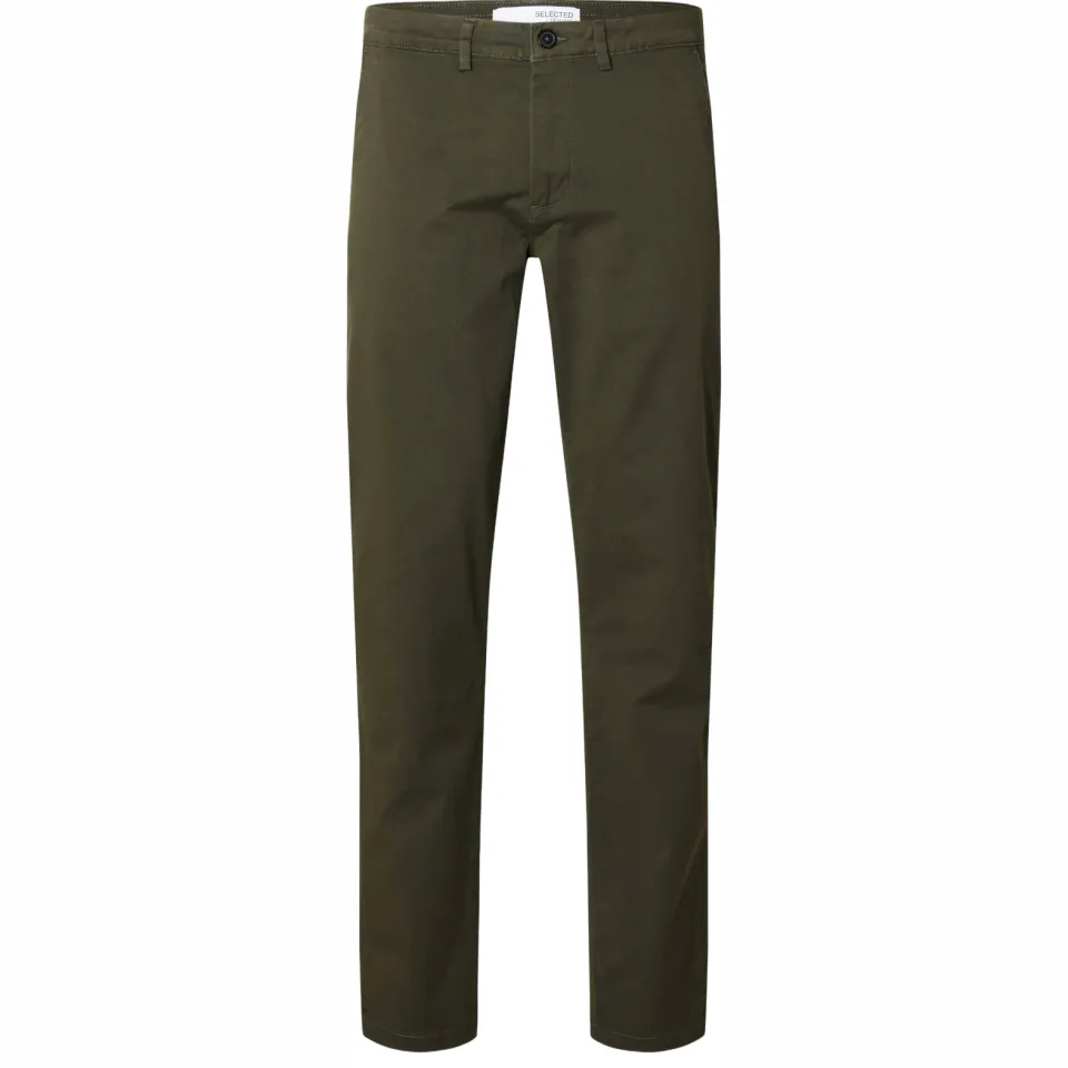 Selected SLH175-Slim New Miles Flex chino donkergroen forest night, foto 2