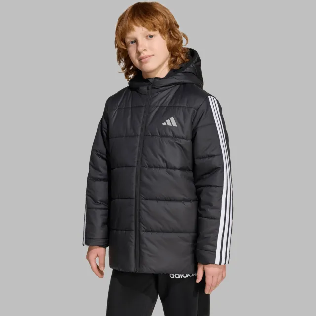 Adidas Sportswear gestreepte gewatteerde jas - zwart