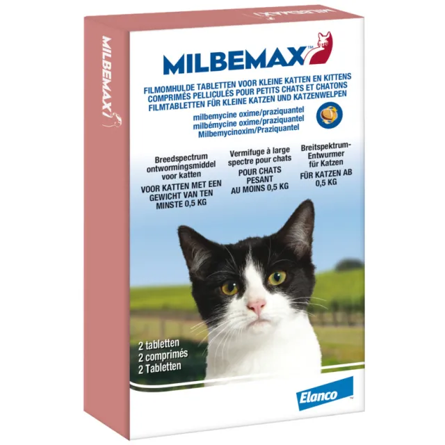 Milbemax Ontworming Tabletten Kat/Kitten 0,5 - 2 kg 2 tabletten