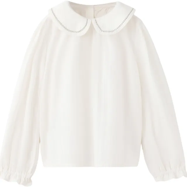 Mango Kids blousetop met borduursels naturel wit, foto 2