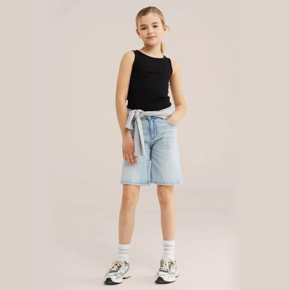 WE Fashion ribgebreide top zwart